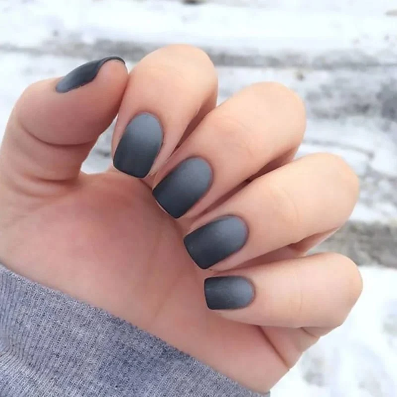 Matte-Grey-Nails