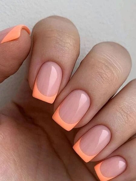 Orange-French-Tip-Nails