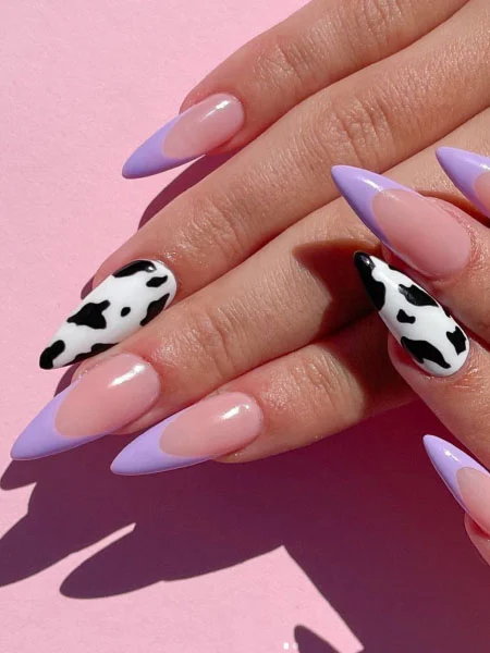 Pastel-French-Manicure-with-Feature-Nail