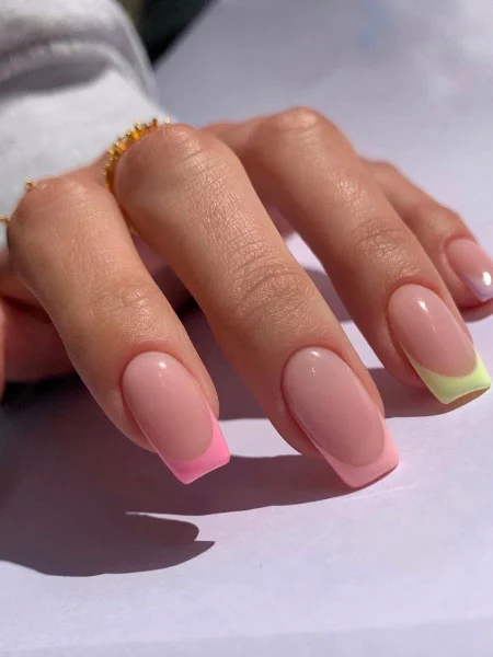 Pastel-Shades-French-Tip-Nails