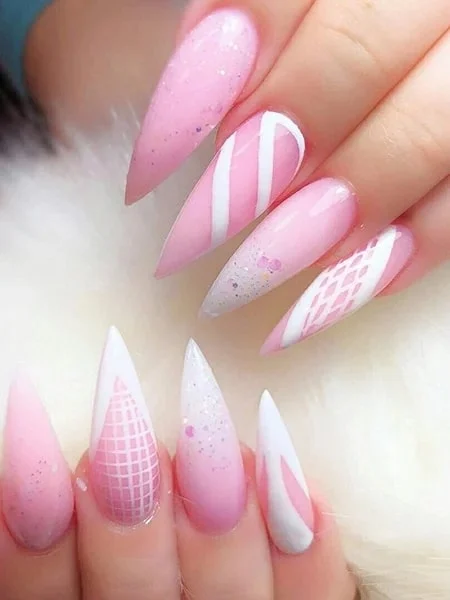 Pink-And-White-Stiletto-Nails-2