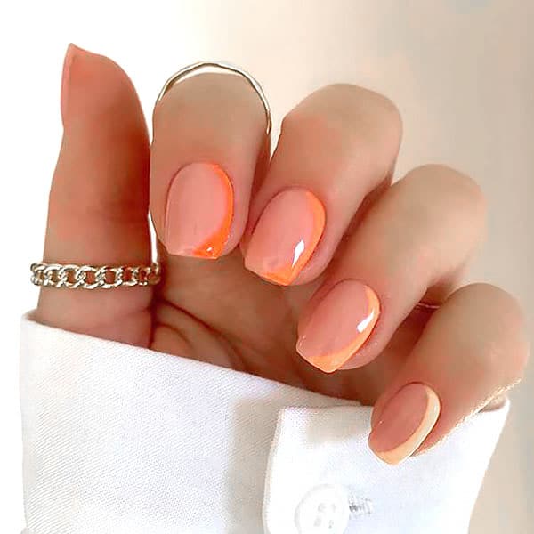 Short-Neon-Orange-Nails