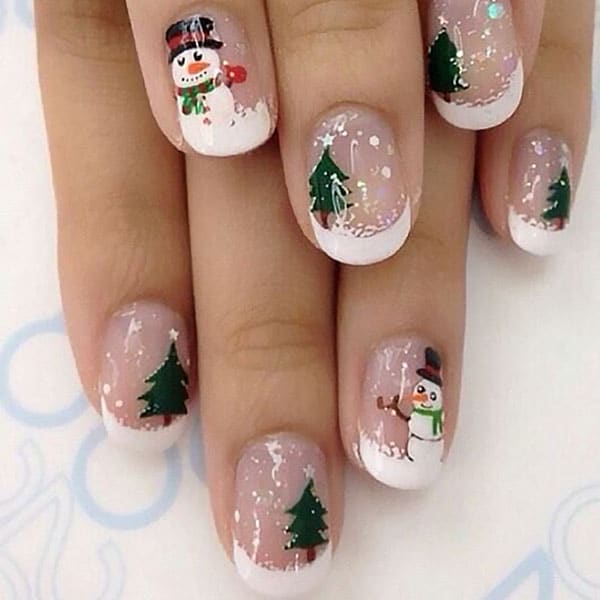 Snow-Man-Christmas-Nails