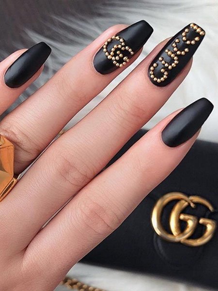 Black Gucci Nails