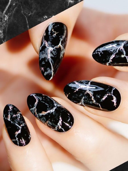 Black Marble Nails