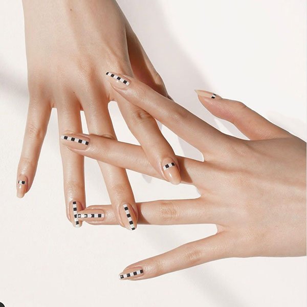 Black White And Nude Nail Design 