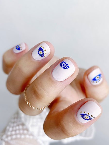 Blue Eyes Nail Art