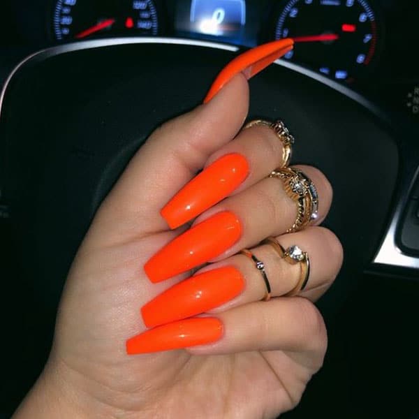 Bright Orange Nails