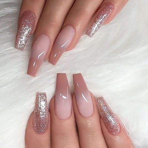 Coffin Ombre Nails