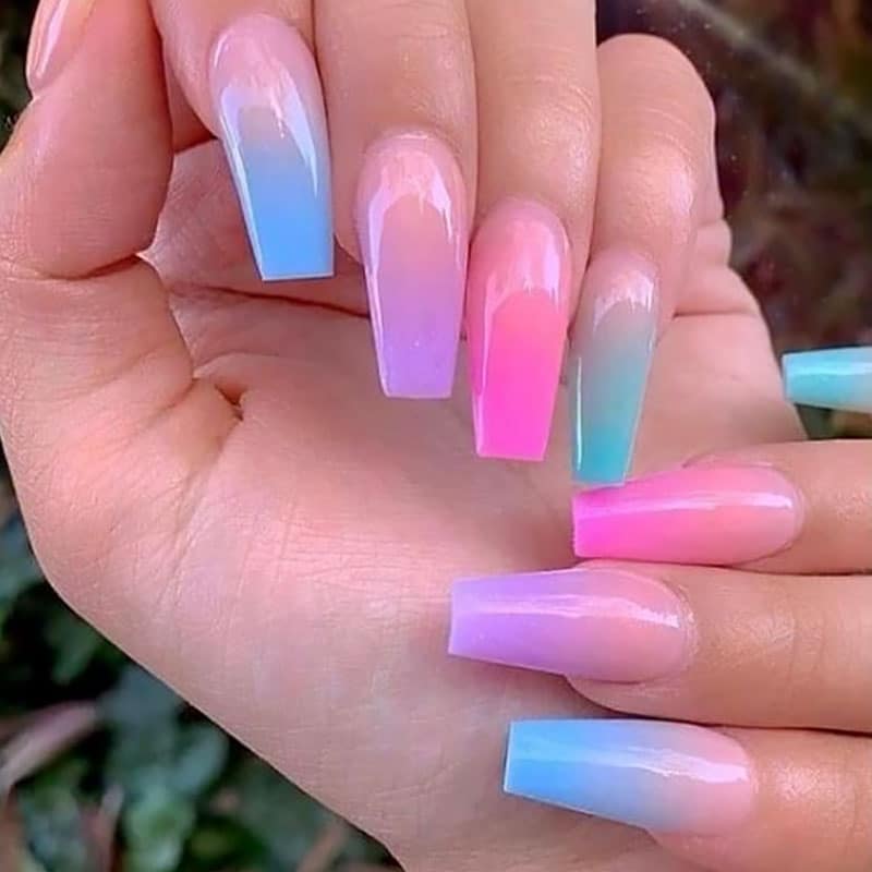 Coffin Ombre Nails