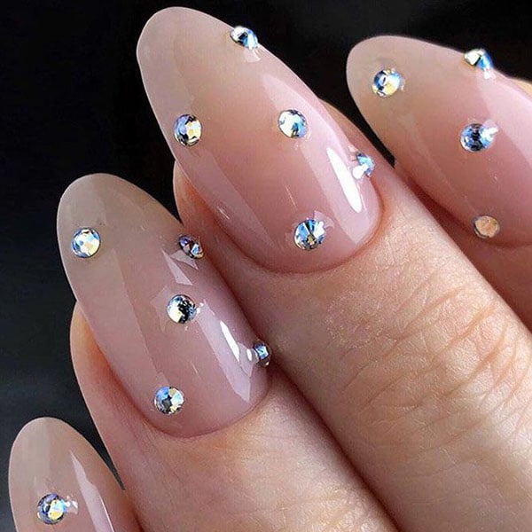Diamond Polka Dots Diamond Nails