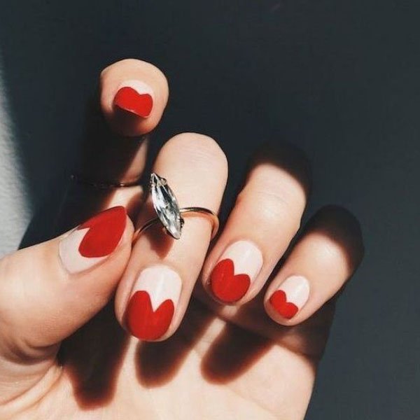 Elegant Hearts Nails