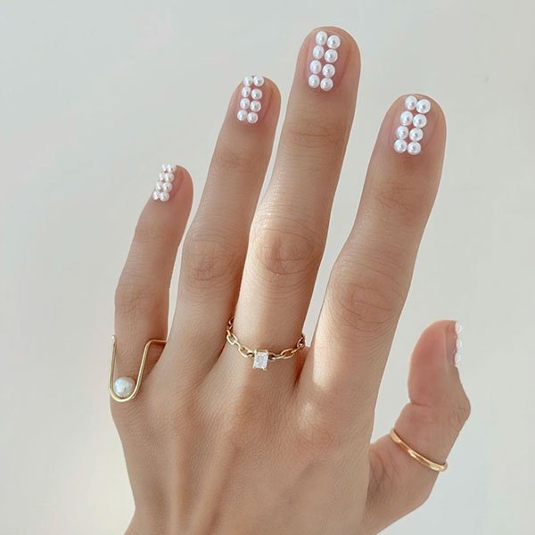 Elegant Pearl Nails