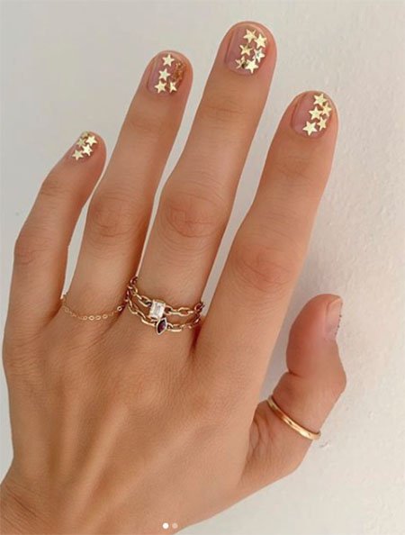 Gold Star Nails