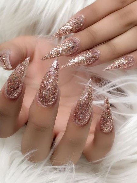 Gold Stiletto Nails