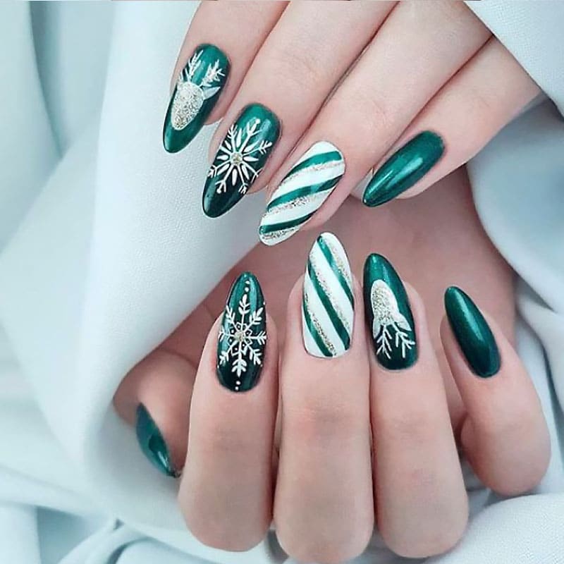 Green Christmas Nails