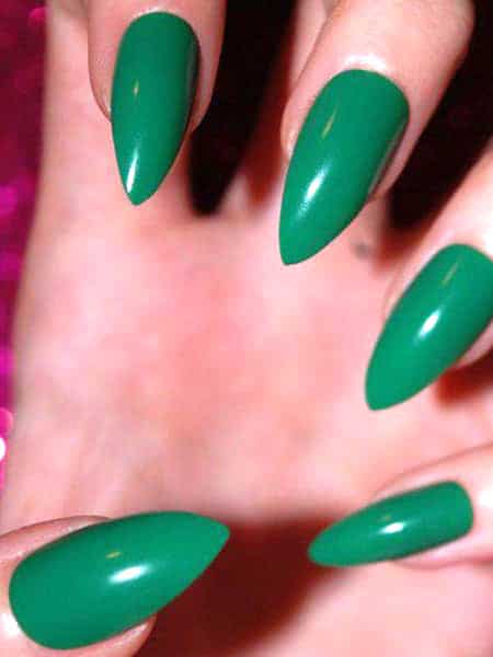 Green Stiletto Nails