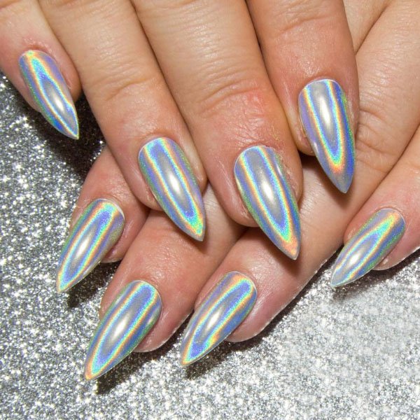 Holographic Mountain Peak Nails