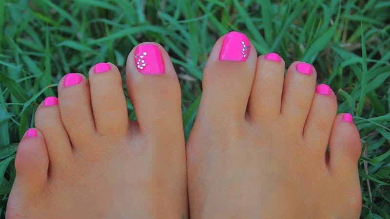 Hot Pink Toenails