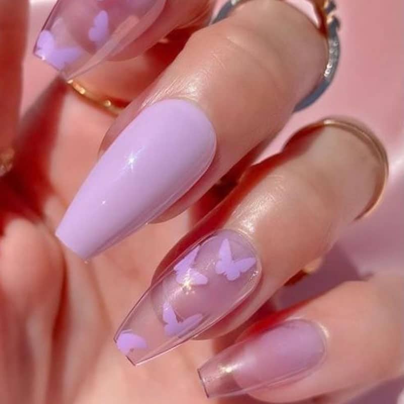 Lavender Coffin Nails