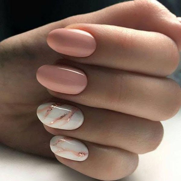 Marble Feature Nails