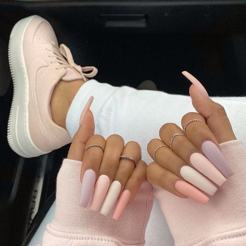 Matte Coffin Nails