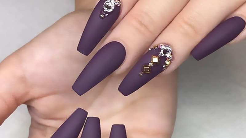 Matte Purple Nails