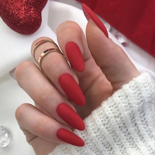 Matte Red Nails