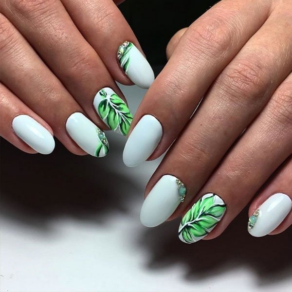 Nature Inspired Almond Nails