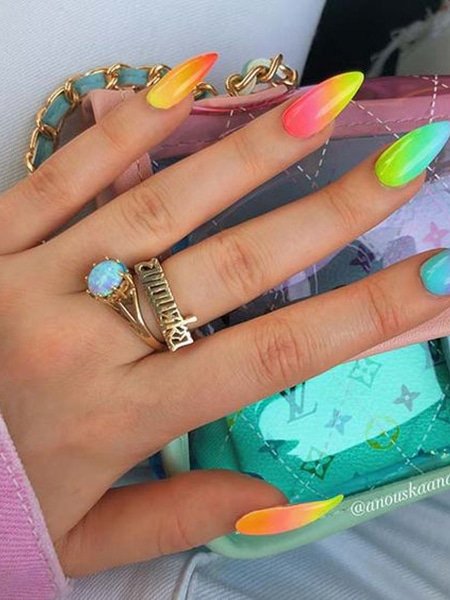 Neon Stiletto Nails