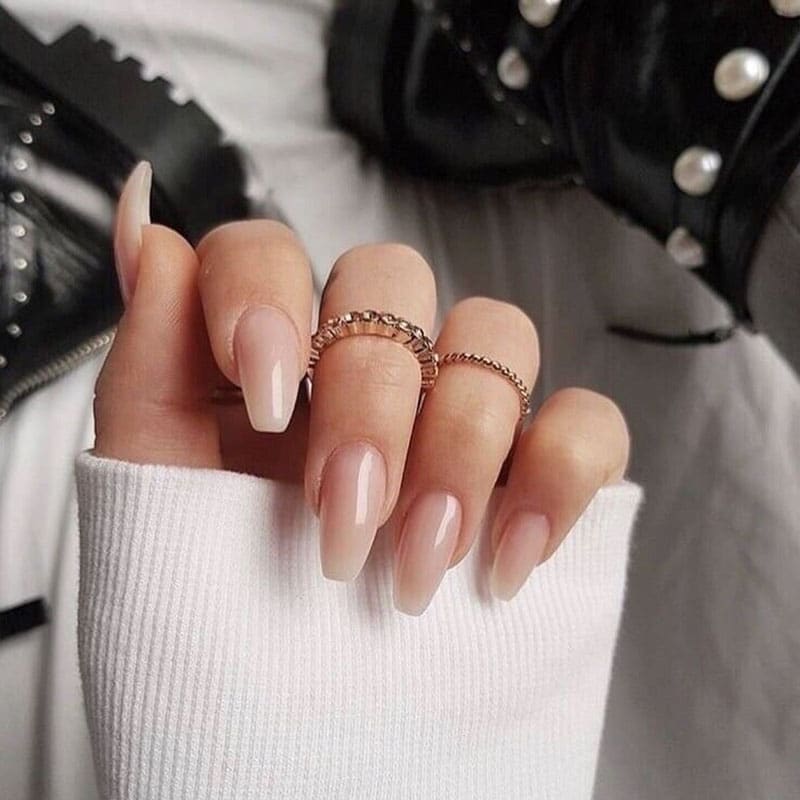 Nude Coffin Nails