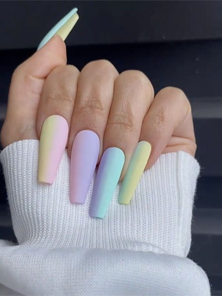 Ombre Rainbow Nails