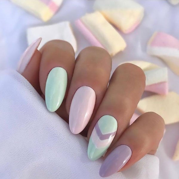 Pastel Almond Nails