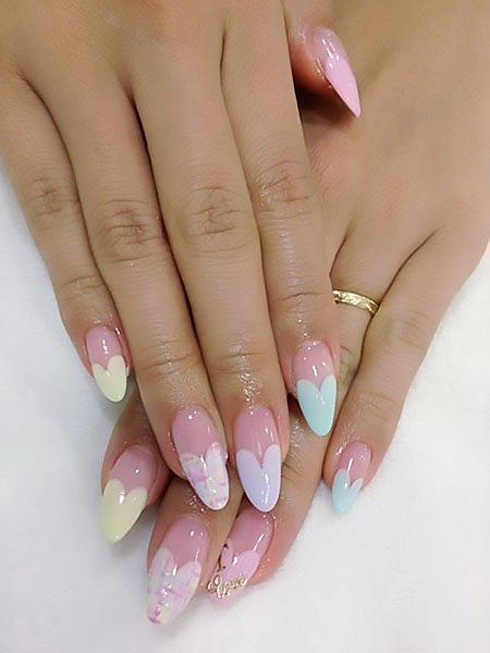 Pastel Hearts Nails
