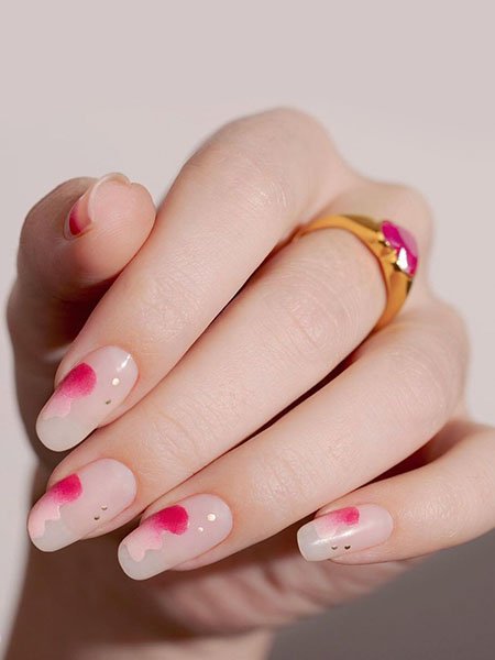 Pink Accents Valentine's Day Nails