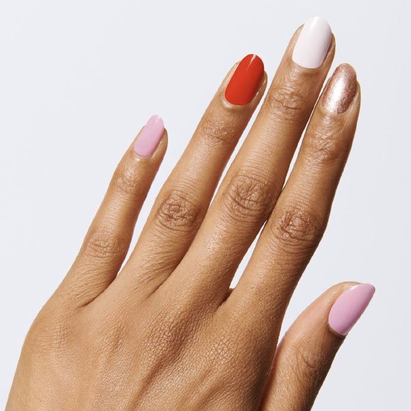 Pink And Red Palette Nails
