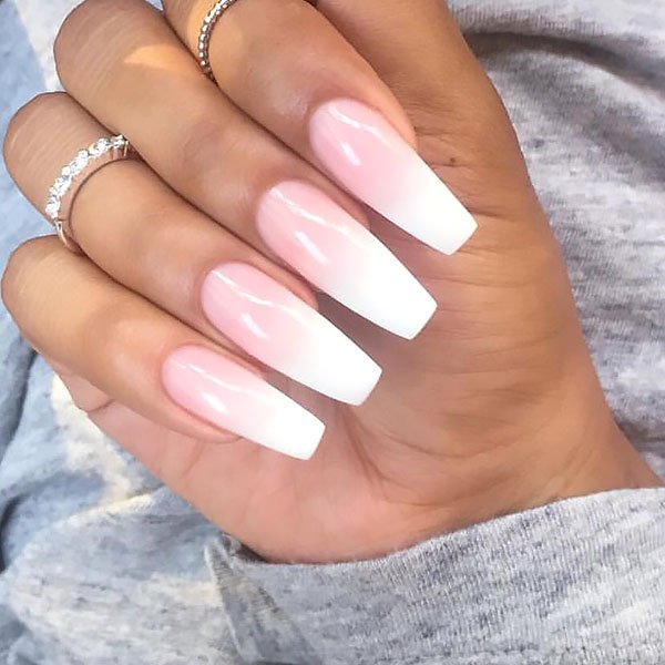 Pink And White Ombre Nails