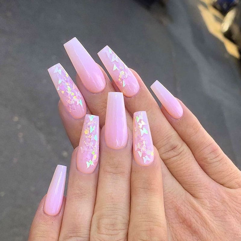 Pink Coffin Nails