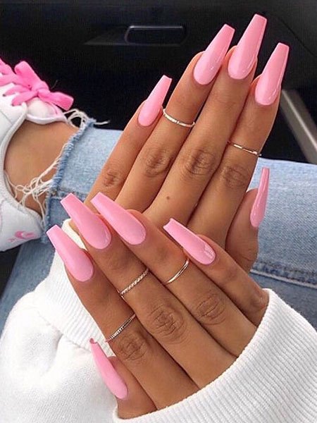 Pink Dip Nails