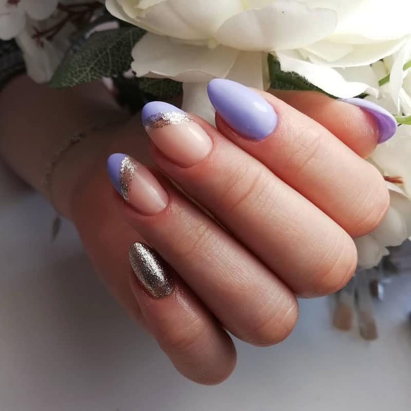 Purple And Silver Nails