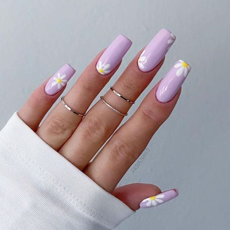 Purple And White Nails Fasia.nails