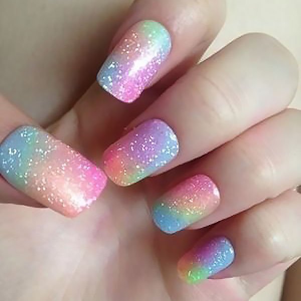 Rainbow Ombre Nails