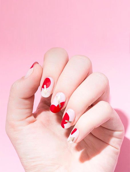 Red And White Nails