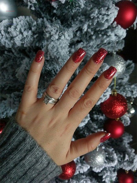Red Christmas Dip Nails