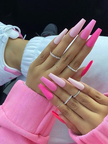 Shades Of Pink Nails
