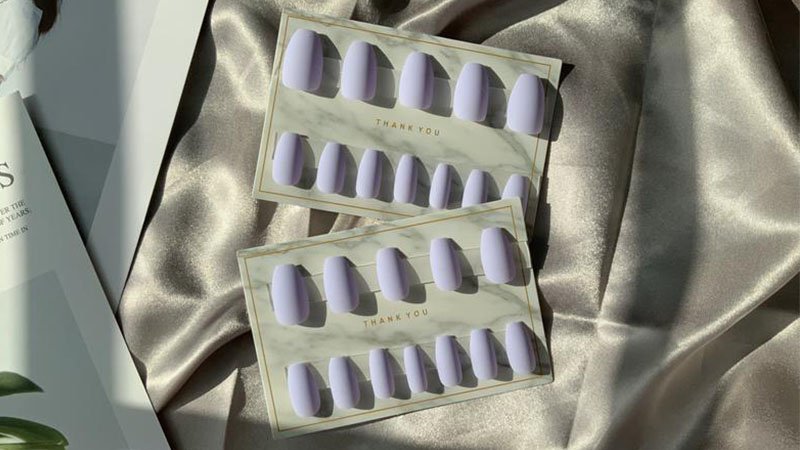 Silversestudio Short Coffin Lilac Light Purple Press On Nails