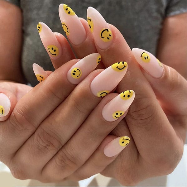 Smiley Face Art Nail Ideas Paintbucketnails