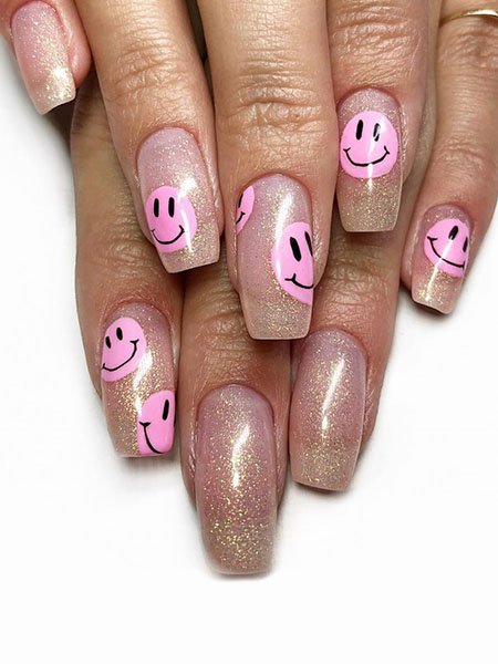 Smiley Face Nail Art