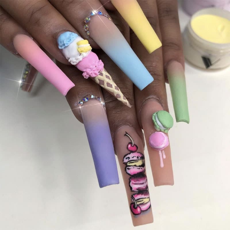 Sweet Tooth Nail Design Acrylic Nail Ideas Queenofnails