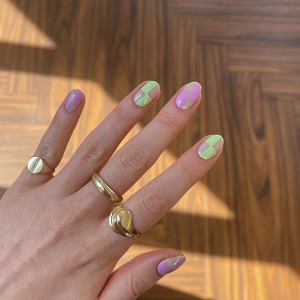 Trendy Checks Nail Ideas Frecklepusnails